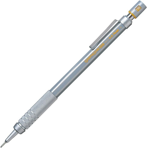 Pentel Packaged Graph Gear 500 Automatic Drafting Pencil, 0.9mm, Yellow Accents (XPG519)...