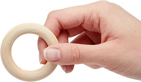 20 Pack Unfinished Natural Wood Rings for Crafts, Macrame Supplies, Jewelry Making, and Unfinished Wood Crafts (2.1 in Wooden Rings)...