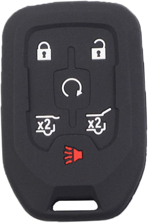 2pcs 6 Buttons Smart Key Fob Cover Case Remote Protector Skin Keyless Jacket Holder Compatible with Chevrolet Suburban Tahoe 2015 2016 2017 2018 2...