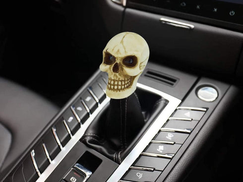 Lunsom Skull Gear Stick Shifter Knob, Resin Gear Shift Head Shifting Stick Handle Car Transmission Fit Automatic Manual Vehicle (White)...