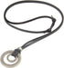 JczR.Y Leather Necklace for Men Double Circle Rings Leather Rope Pendant Necklace Punk Leather Chain Disc Ring Necklace Vintage Jewelry Gift...