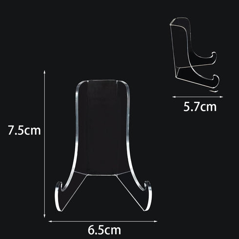 White Small Artwork Display Stand Clear Acrylic Plate Stable Countertop Multi-Functional Holder for Tea Bricks Books Magazines Easels Display Stan...