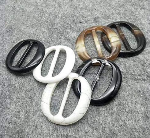XINGZI 6PCS Plastic Oval Smoothly Fashion Silk Scarf Clips Clasp Ring Scarf Buckle Slides Clothing Ring Wrap Holder for Women Girls Silk Neckerchi...