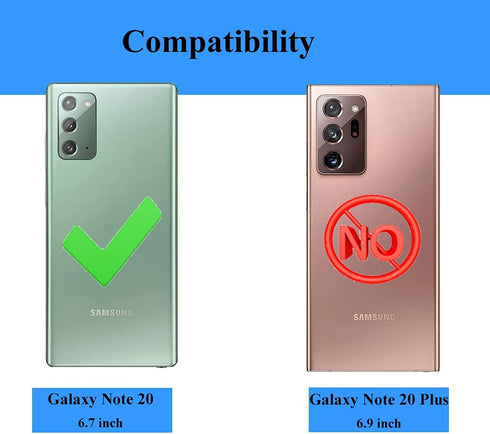 for Samsung Galaxy Note 20 Case, Note20 5G Case with HD Screen Protectors, Androgate Military-Grade Metal Ring Holder Kickstand 15ft Drop Tested S...