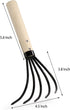 Nicunom 2 Pack 5-Tine Claw Rake Hand Cultivator with Short Wooden Handle, Bendproof Garden Hand Rake Tool, Great for loosening or Weeding Soil...