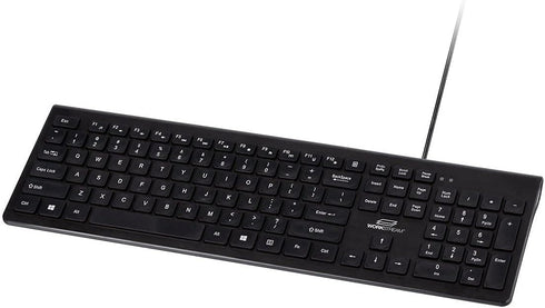 Monoprice Low-Profile Spill-Resistant Silent Keyboard – Membrane Water-Resistant Coating 10 Million Keystrokes - Workstream Collection,Black...