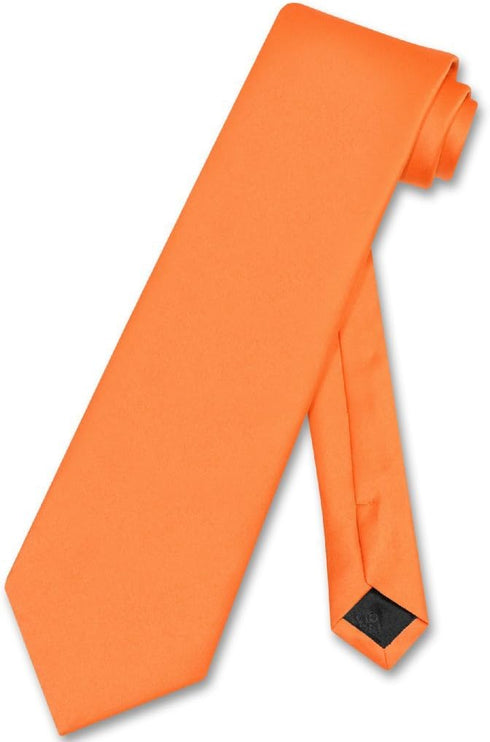 Vesuvio Napoli NeckTie Solid ORANGE Color Men's Neck Tie...