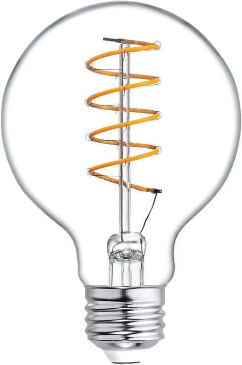 GE Lighting VintaStyle LED Globe Light Bulb, 5 Watt (60 Watt Equivalent) Warm Candle Light, Clear Glass, Medium Base, Dimmable (1 Pack)...