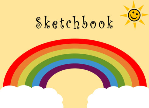 A5 Sketchbook: Drawing Pad for Kids, 110 Pages/55 Sheets, Landscape, 90gsm White Paper, Childrens Sketch Book/Pad - Rainbow Cover...