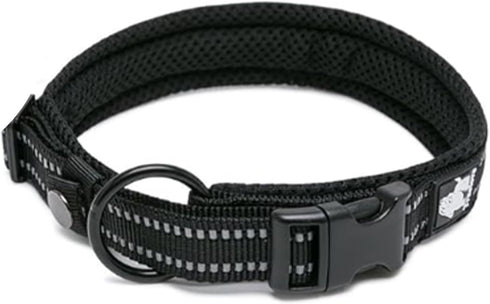 Chai's Choice Dog Collar Small (Black) | Comfortable & Stylish Pet Collar with Adjustable Strap Soft Padded | No-Choke & Quick Release | 3M Reflec...