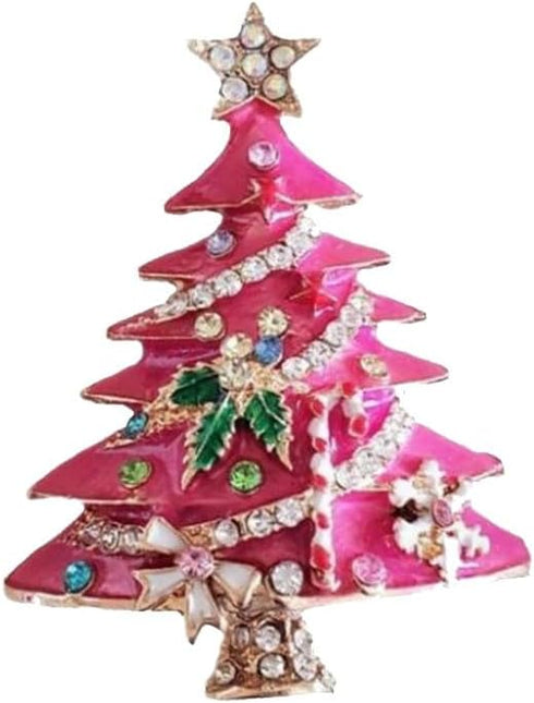Christmas Tree Brooch Pins For Women Cute Star Bow Snowflake Christmas Enamel Pin Holiday Christmas Tree Jewelry...