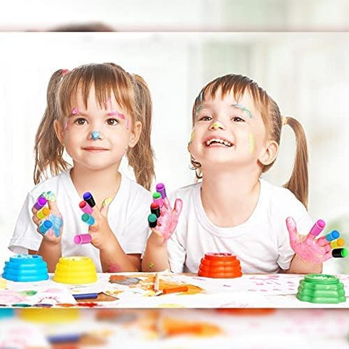 Zonon 60 Pieces Finger Sponge Daubers Finger Painting Craft Drawing Sponge Dauber Set for Painting Art Ink Crafts Chalk Card Making...