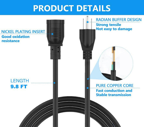 Snowblower Start Cord Replacement Parts 929-0071b Compatible with Ariens and MTD Electric Snow Blower - 9.8ft Starter Power Cord Accessories...