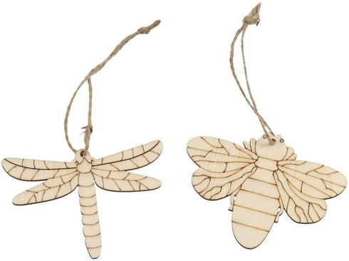 80pcs Unfinished Wooden Cutouts 8 Styles Wood Butterfly Flower Bee Slices Blank Wooden Paint Crafts Unfinished Wood Cutouts for DIY Painting Home ...