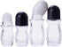 2 Pcs 50ml 1.69oz Clear Roller Bottle Empty Glass Body with Plastic Roller...