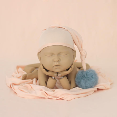 Newborn Stretch Wraps Photography Props Girl boy Baby Photo wrap Prop Swaddle Long Ripple Wraps DIY Blanket Photoshoot Basket Wrapper(Peachy)...
