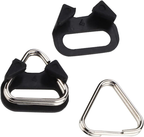 Stainless Steel Triangle Split Ring,Camera Strap Hook Lug Ring, with Plastic Cap,for Belt Hook Lanyard for Camera Shoulder Strap (2 pcs)...