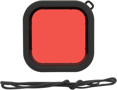 Camera Lens Diving Filter, for 8 Action Camera Dive Len Filter Waterproof Shell Underwater Diving Lens Filter with Rope (Red)...