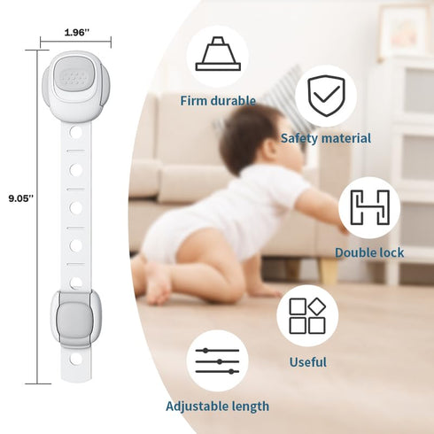 Cabinet Locks Baby Proofing Straps - Child Proof Refrigerator Lock Pack 6 Stove Oven Locks Door Strap for Kids Childproof Safety Cupboard Locks, 3...