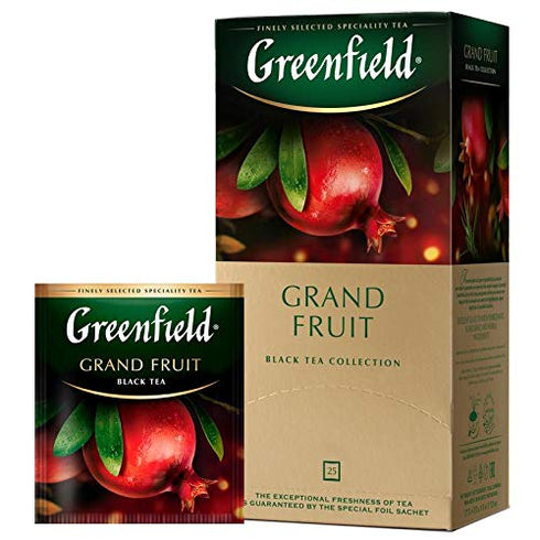 Greenfield Grand Fruit Black Tea Fruit & Herbal Collection 25 Teabags The Execptional Freshness Of Tea Is Guranteed By The Special Foil Sachet...