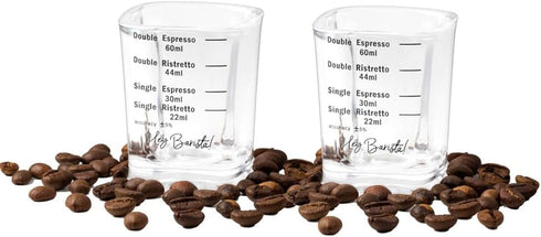 Set of 2 Espresso Shot Glasses - espresso glass -espresso measuring glass , espresso shot cups - espresso glasses - barista tools -coffee shot gla...