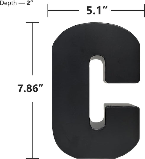 7.87" Metal Letters for Wall Decor, Black Standing 3D Letters, Decorative Farmhouse Hanging Alphabet Signs for Home Bedroom Office Wedding Party (...