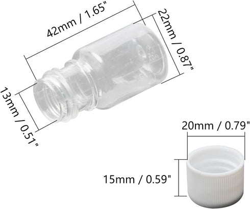 Othmro 100Pcs 5ml Plastic Bottles Lab Cylindrical Chemical Reagent Bottle Wide Mouth Laboratory Reagent Polyethylene Bottle Sample Sealing Liquid ...
