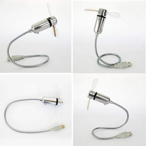 DECVO USB LED Clock Fan 90mm USB-Powered Portable Mobile USB Fan with Clock, LED Light Time (2 PACK)...