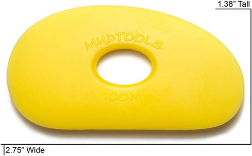 Mudtools Polymer Rib Yellow Size 0 Soft - Kidney Shape - Ceramics, Pottery, Clay - Y0...