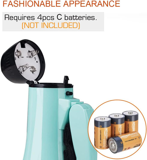 Sugar home Portable Megaphone Bullhorn 20 Watt Power Megaphone Speaker Voice and Siren/Alarm Modes with Volume Control and Strap (Teal)...