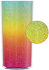 Home Tune Rainbow Tumbler with Straw, Sand Flow Glitter Double Wall Acrylic Cup Tumbler, 21 oz / 640ml (Blue)...