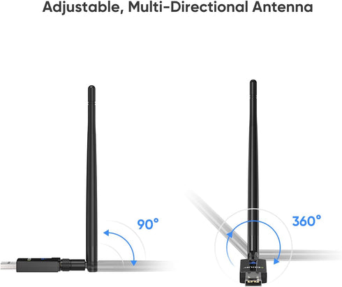 EDUP AX900M USB WiFi 6 Adapter Bluetooth 5.3 BT5.3, Compatible with Windows 11/10, Dual Band 2.4G/5Ghz, IEEE 802.11ax/900Mbps, Wireless Network Ad...