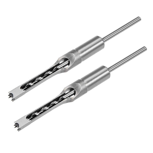 uxcell Square Hole Drill Bit, 3/8" High-Carbon Steel Hollow Chisel Mortise Power Tool for Woodworking 2 Pcs...