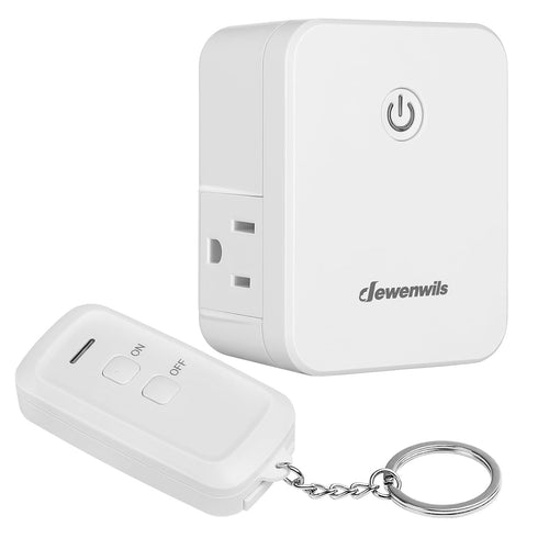 DEWENWILS Indoor Remote Control Outlet, Wireless Remote Light Switch with 2 Side Outlets, No Interference Remote Outlet Switch, No Wiring, 15A/187...