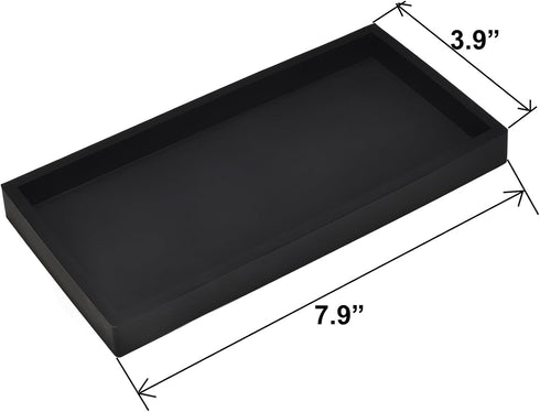 Bathroom Tray, 7.9" Silicone Vanity Tray for Counter, Kitchen Sink Soap Tray, Dish Holder Dispenser Countertop Toilet Tank Desk Organizer (Black)...