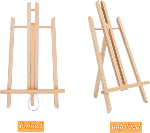 11 inch Wooden Easel Stand, Multipurpose Tabletop Holder for Painting Canvases, 2Pack Portable Photo Art Ware Tablet Computer Advertising Board Di...
