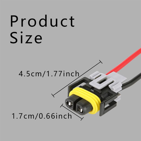 2PCS H11 H9 H8 880 881 Female Adapter Wiring Harness Sockets Wire, 9005 9006 Pigtail Sockets Harness Replacement Part for Headlights or Fog Lights...