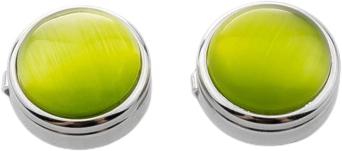 button covers for mens shirts button cover cufflinks cat eye button cover Ladies button covers (Silver-green diameter 1.75cm)...