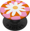 Cute Pink and Orange Checker Checkered Pattern Daisy Flower PopSockets Standard PopGrip...