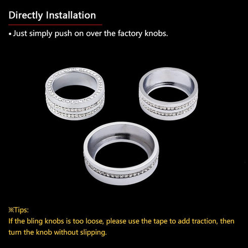 LECART Bling AC Knob Covers Fit for Jeep Grand Cherokee 2014 2015 2016 2017 2018 2019 2020 2021 Crystal Auto Interior Decoration Accessories Metal...