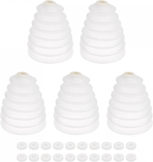 uxcell 5 Pcs Rubber Drill Dust Cover Collector, for Electric Hammer Impact Drill Ash Bowl, Device Tool Accessories, White...