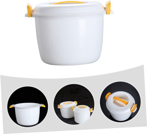 Rice Cooker Non- Stick Cooking Pot Microwave Rice Pot Spaghetti Microwave Cooker Kitchen Microwave Steamer Microwave Rice Cooking Soup Bowl Mug Of...
