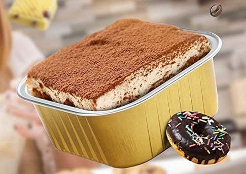 KEISEN square 4 2/5" Disposable Aluminum Foil Cups 300ml for Muffin Cupcake Baking Bake Utility Ramekin Cup 24/PK...