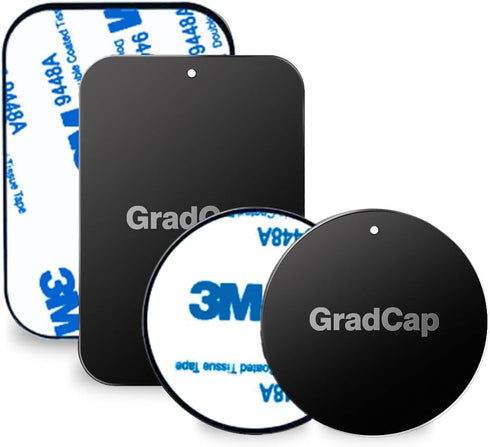 Metal Plate for Magnetic Phone Mount - 4 Packs Universal Ultra Thin Black Metal Disc w/Strong 3M Adhesive Sticker - Replacement Accessory Kit - 2 ...