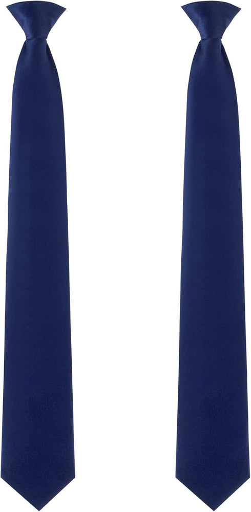 2 Pieces Men's Clip on Ties 20 Inches Solid Color Clip on Ties Pre Tied Neckties for Office School Uniforms...