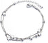 Silver Bracelet for Women Teen Girls, Love Heart Charm Chain Bracelet Bangle with Zircon Fashion Jewelry Gifts...