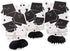 Black & White Graduation Mini Honeycomb Decorations - 8" (3 Count) - Perfect for Unforgettable Grad Parties...