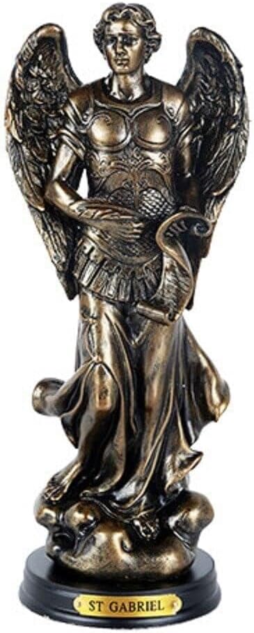Pacific Giftware St. Gabriel Archangel Messenger from God Figurine 8 Inch Tall Wooden Base with Brass Name Plate...