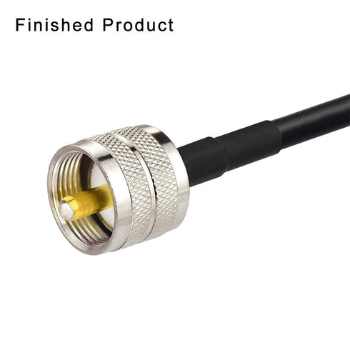 wlaniot PL259 Crimp Connectors UHF Male RF Coax Connector PL-259 Solder Crimp Connectors Compatible with RG58 RG142 RG400 LMR-195 RG303 RG141 Low ...