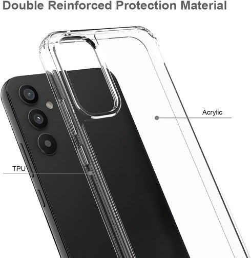 for Samsung Galaxy A34 5G Case Crystal Clear Slim Hard Case Hybrid Shockproof Bumper with Tempered Glass Screen Protector Full Body Anti-Yellow An...